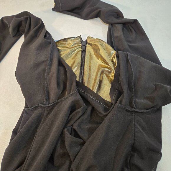 ALICE + OLIVIA Quite Luxury Gold Metallic Tabitha Bodycon Dress Size 6 LIKE NEW! - Picture 9 of 17